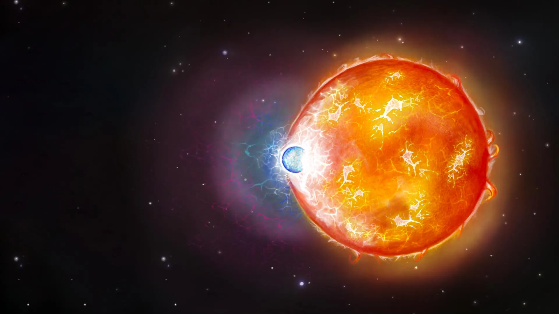 Hubble revela uma rara e intensa colisão estelar