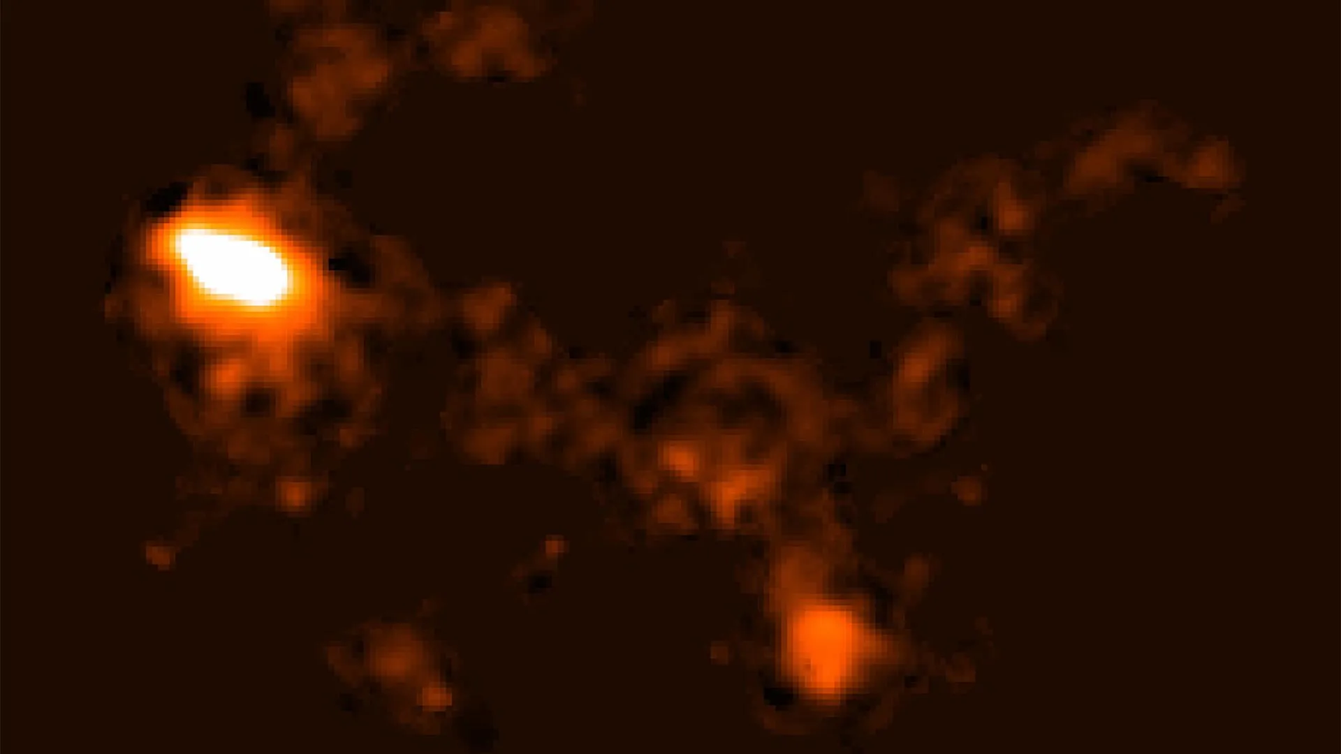 Astrônomos encontram uma imensa estrutura gasosa ligando duas galáxias